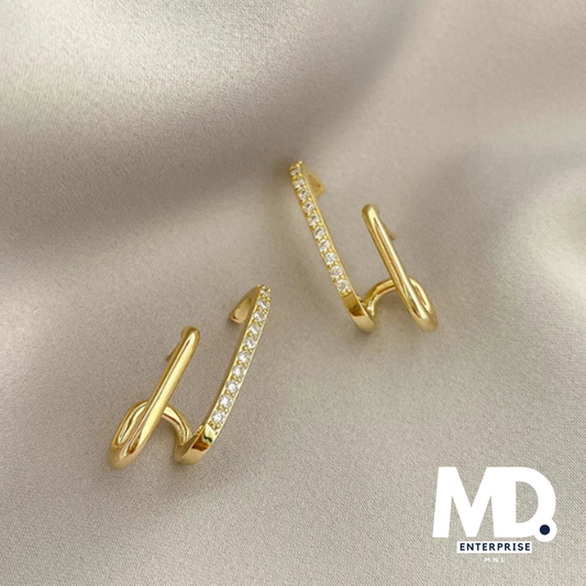 Irregular U-shaped Gold Earrings