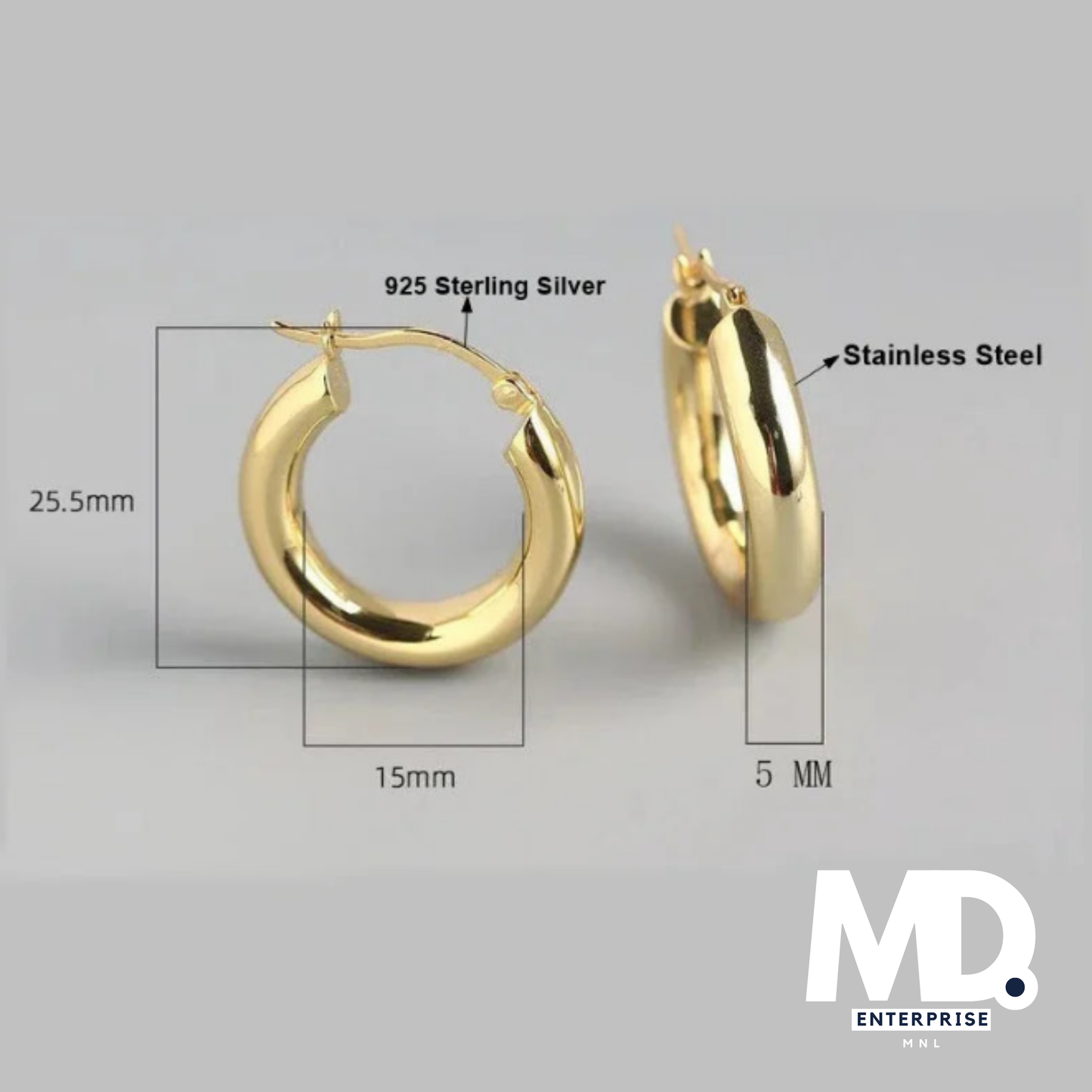Round Circle Hoop Earrings