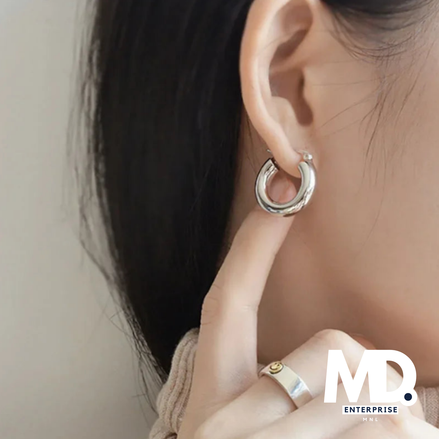 Round Circle Hoop Earrings