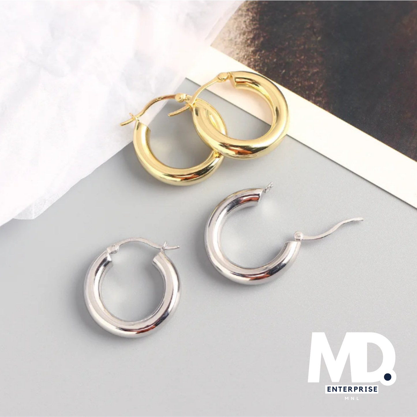 Round Circle Hoop Earrings