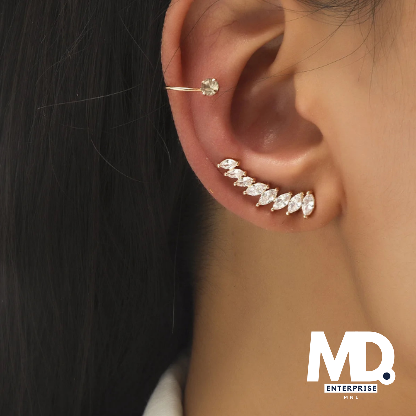 Bohemian Crystal Rhinestone Ear Cuff Wrap