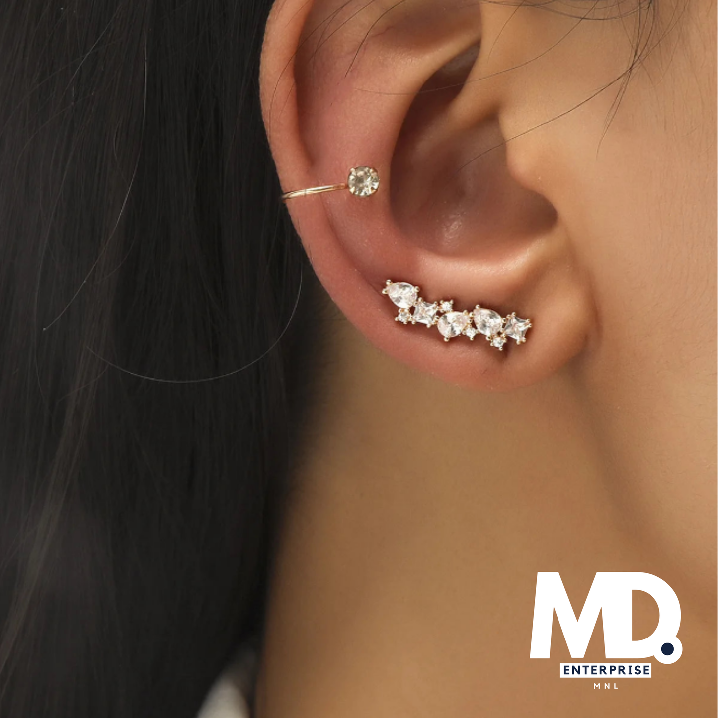 Bohemian Crystal Rhinestone Ear Cuff Wrap