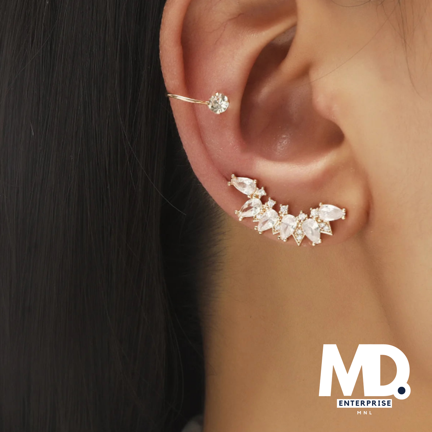 Bohemian Crystal Rhinestone Ear Cuff Wrap
